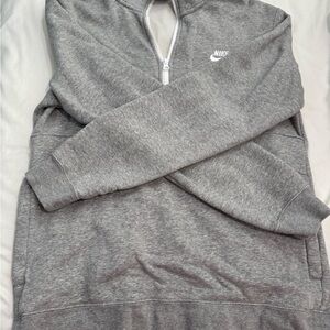 Nike Gray Quarter-Zip Sweatshirt with White Logo